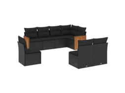Garden Sofa Set, Garden Sofa Sets Vidaxl Preto Rattan / Vime (n/a)