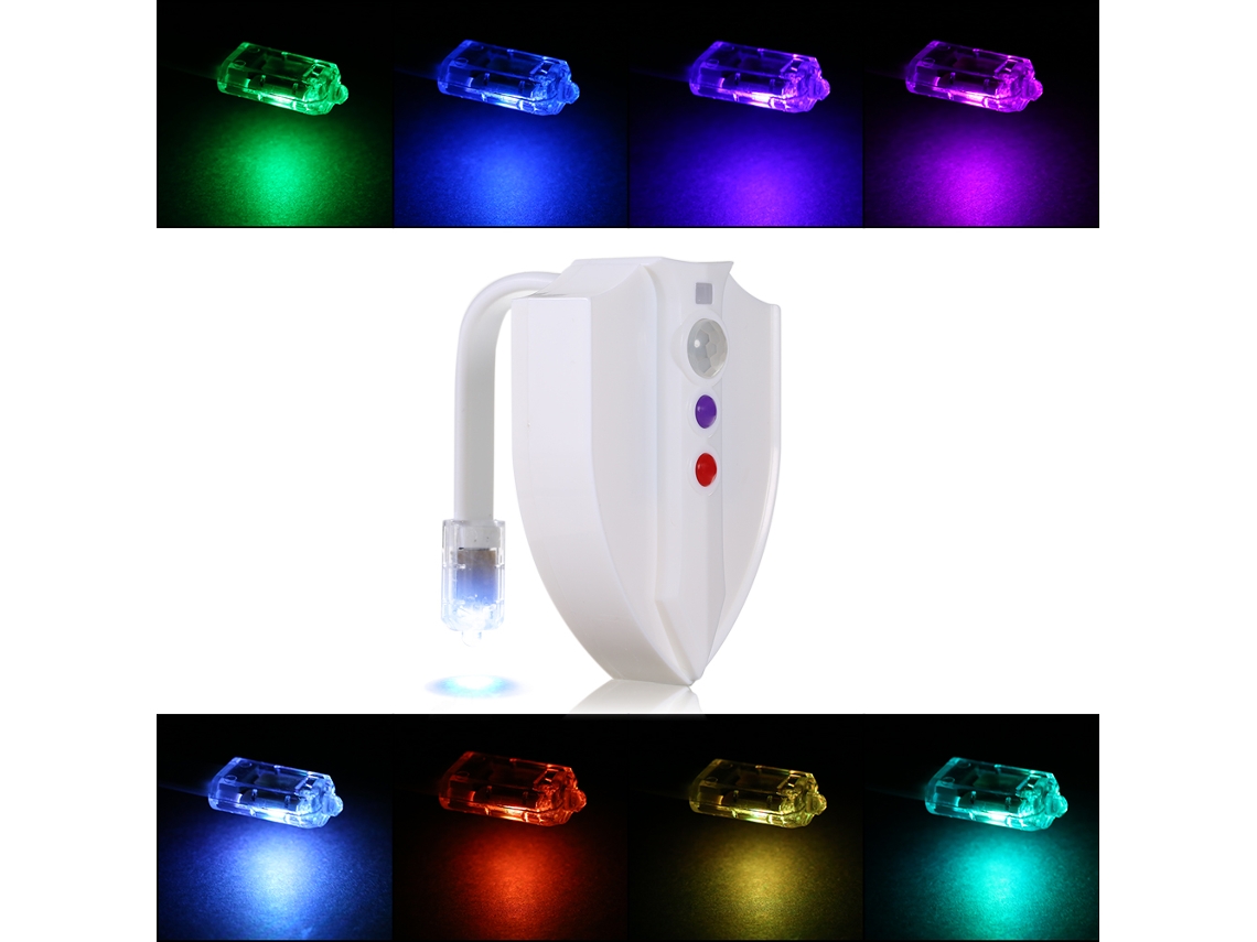 Lâmpada Led para assento de vaso sanitário com sensor de movimento, 8 cores e esterilização uv ip65 | S/MARCA