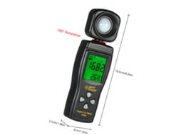 Mini Medidor de Lux Digital Portátil LCD 0-200000 Lux, Fc, Max, Min, Data Hold, Bateria Fraca, Auto Desligamento S/MARCA
