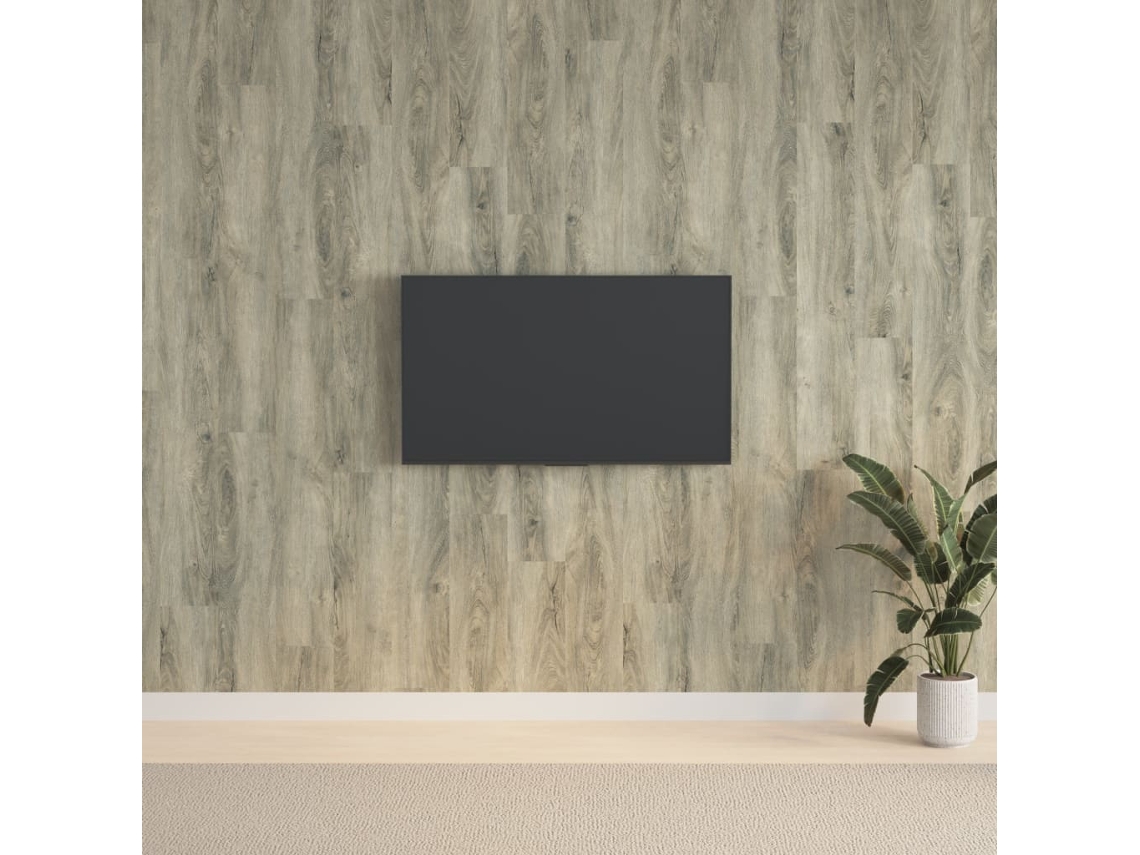 Vidaxl Painel De Parede C/ Aspeto De Madeira 2,06 M² Pvc Cinzento