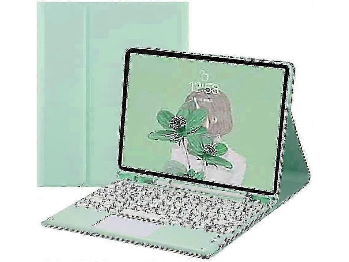 Capa De Teclado Bluetooth Para Tablet De 12.4 Polegadas 2023, Com Touchpad, Teclas Redondas, Magnética E Destacávelmintgreen