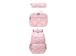 Mochila E Lancheira Com Estampa De Margaridas Para Meninas E Estudantes.