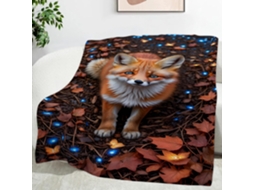 Manta Red Fox com Estampa de Folha Bordo 180x200 Cm Multifuncional Macia e Aconchegante em Flanela Ideal para