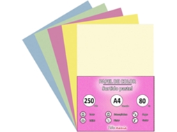Papel A4 80Gr Variedade Pastel 250 Folhas