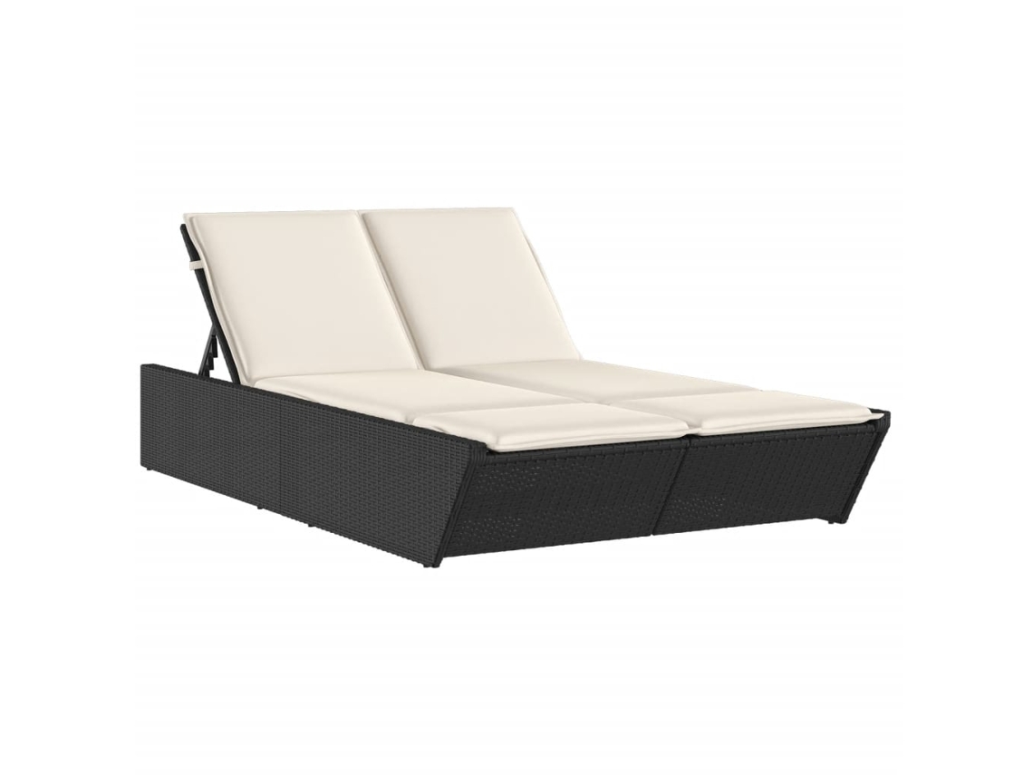 Double Sun Lounger, Double Sun Loungers Vidaxl Preto Rattan / Vime (n/a)