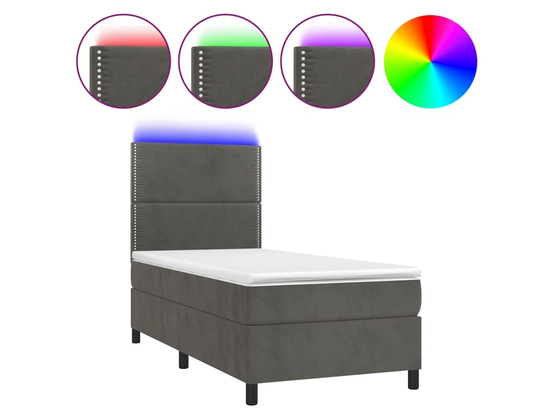 Box Spring Bed, Box Spring Beds Vidaxl Cinzeto Veludo (80 X 200 Cm)