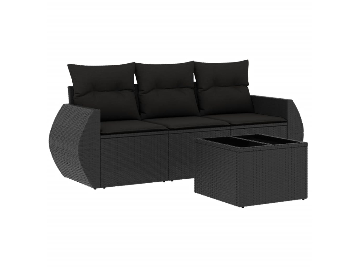 Garden Sofa Set, Garden Sofa Sets Vidaxl Preto Rattan / Vime (n/a)