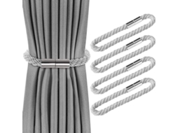 Amarradores de Cortina Magnéticos 4pcs Cinza Sem Furo