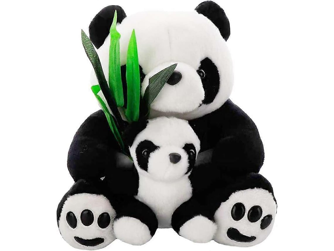 Brinquedo De Pelúcia Panda Mãe E Filho, 15 Polegadas, Com Bambu, Fofo