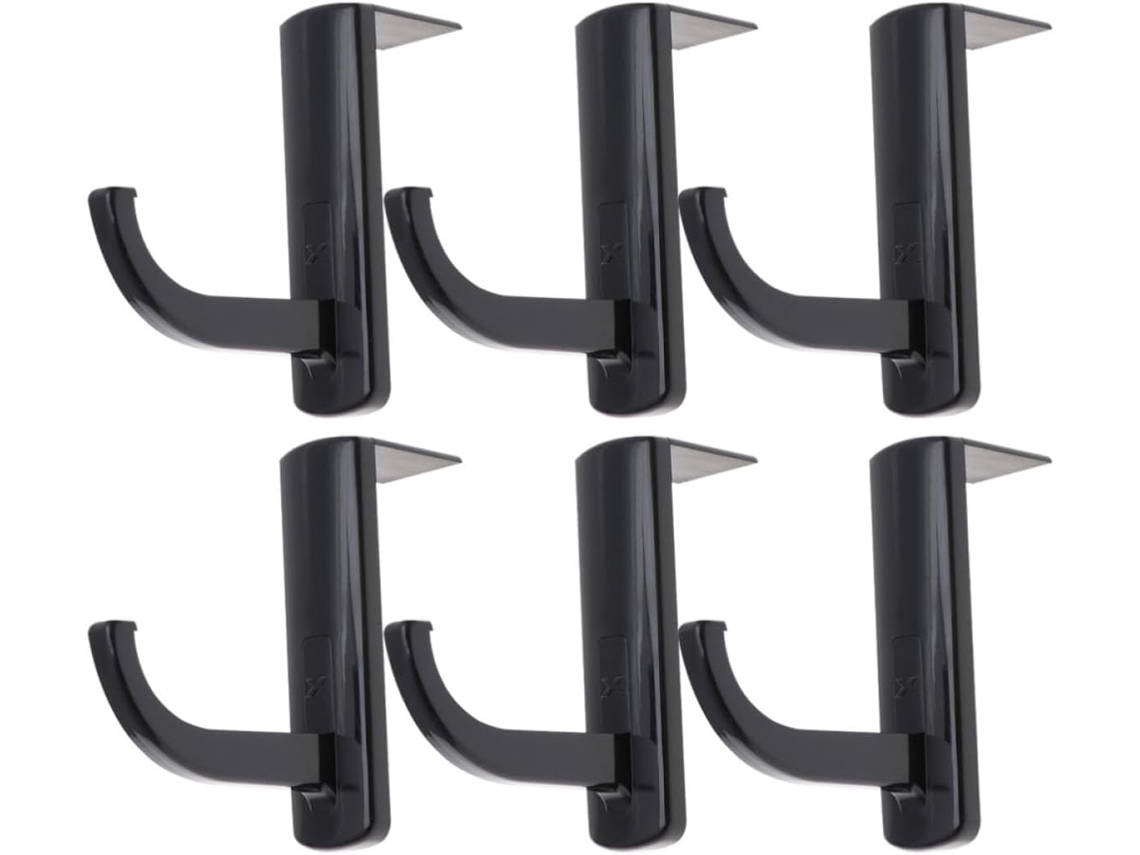 Conjunto De 6 Suportes Para Fones De Ouvido Em Plástico Preto, Ideais Para Escritório Ou Estudo. Resistentes A