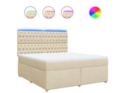 Box Spring Bed, Box Spring Beds Vidaxl Creme Tecido (180 X 200 Cm)