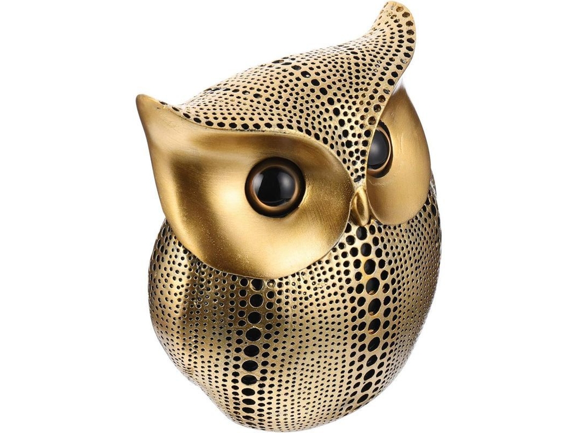 Estátua de Coruja Nova Line, Resina, Dourada, Decoração | S/MARCA