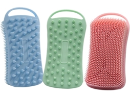 Escovas De Banho Silicone Dupla Superfície Frcolor, Resistentes E Portáteis, Conjunto Com 3-unidades, Esfoliação Suave E
