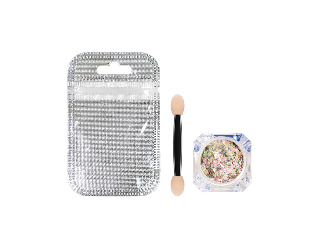 Polvo De Sombra De Ojos Highlight Cristal Brillante Colorido De Larga Duración Con Pincel Esponja