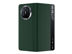 Capa Para Celular Huawei Mate X5 Em Couro Genuíno Com Suporte Inteligente E Janela (ciano)