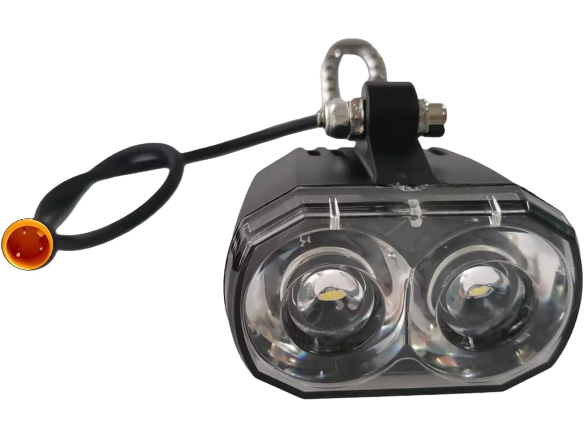 Farol De Led Para Bicicleta Elétrica Com Conector Macho 3 Pinos À