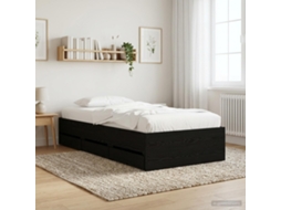 Vidaxl Estrutura De Cama Com Armazenamento Com Gaveta Carvalho Preto