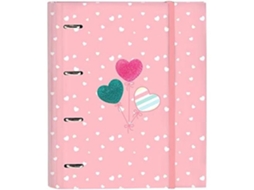 Pasta com Argolas Blackfit8 Globitos 27 X 32 X 3.5 Cm Cor de Rosa