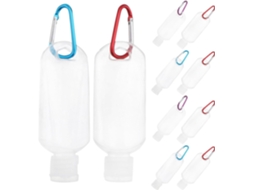 Garrafas de Viagem Recarregáveis 50ml, Prova de Vazamentos, Para Esportes E Viajegens, Pacote Com 10 Unidades.