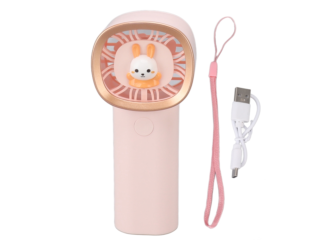 Mini Ventilador de Mão Portátil com 3 Velocidades, Carregamento Usb para Viagem e Maquilhagem Pink LAXISCREED