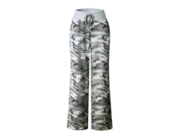 2026 pantalones de Descanso Amplos para Mujer Con Estampado Floral Elástico Y Cordón Ajustable S Verde1