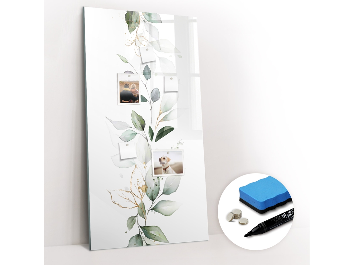 Quadro Magnético Decorativo Ramo De Plantas Folhas Para A Cozinha Espelharte (60x120 Cm)