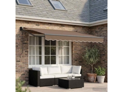 Vidaxl Toldo Retrátil Cinzento-acastanhado 3,5 X 2 M Poliéster E Metal