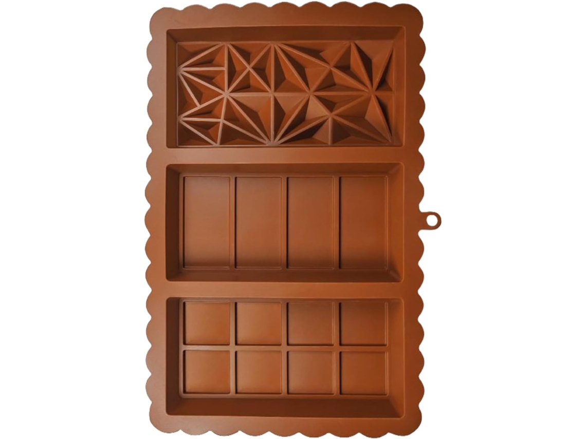 Forma Retangular De Silicone Antiaderente Chocolate.