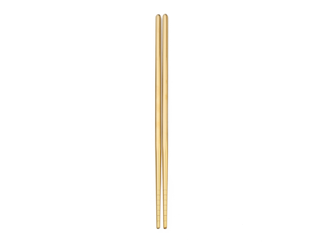 um Par de Facas Antiderrapantes em Aço Inoxidável 304, Resistentes Ao Calor e Fáceis de Limpar. MDUG (dourado)