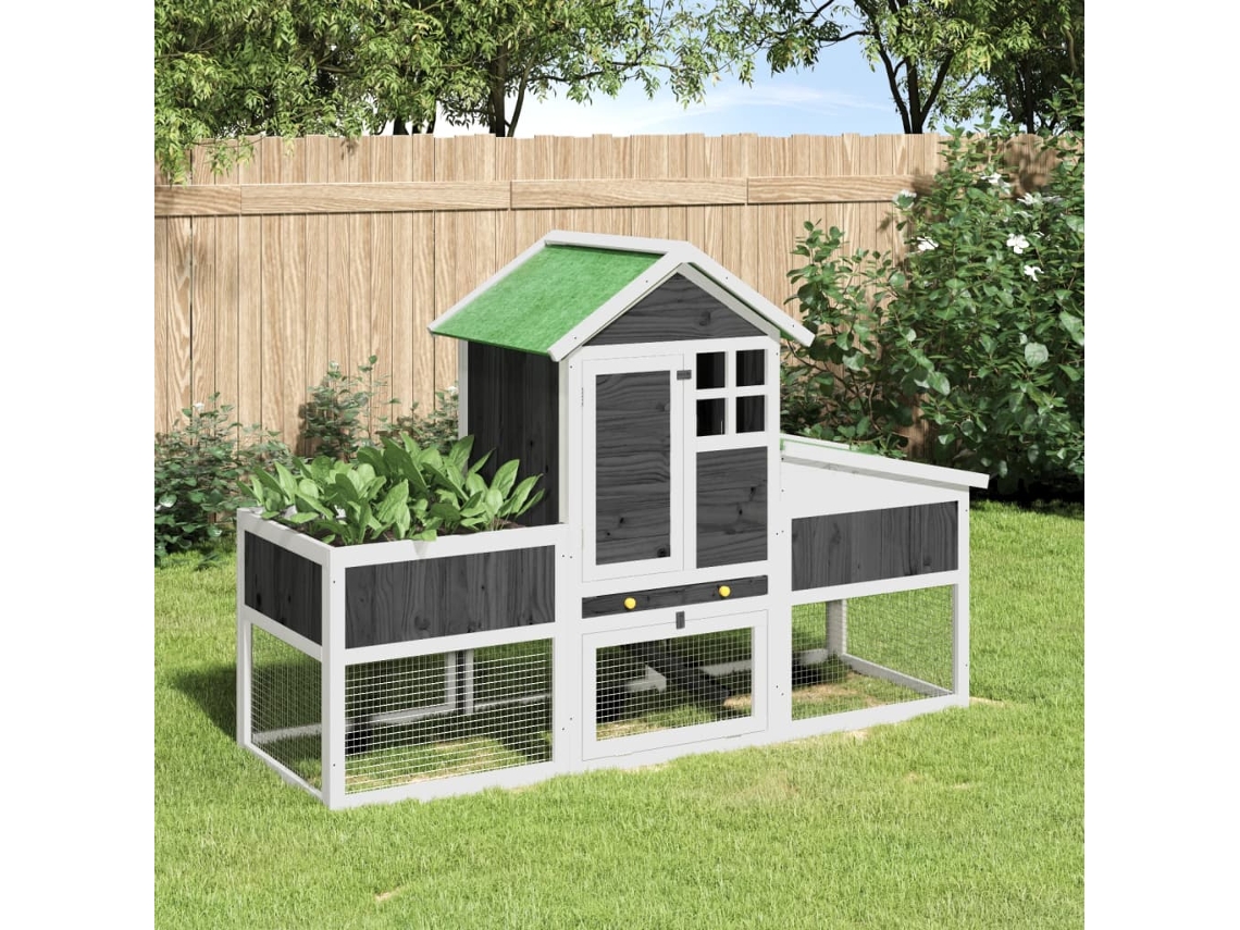 Vidaxl Coelheira 170x63x113 Cm Pinho Maciço Cinzento