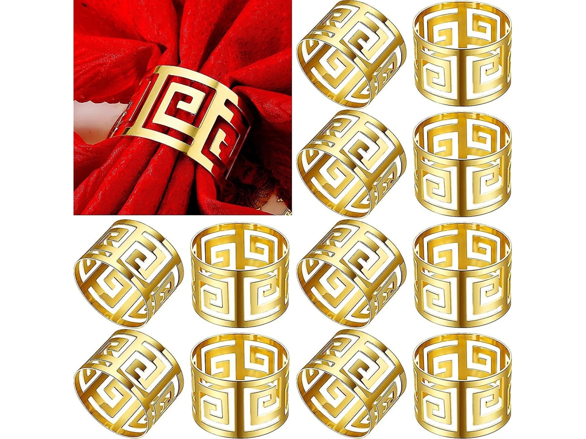 Anillos para guardanapos de metal, decorativos, para mesas, bodas, Navidad, festivales | S/MARCA