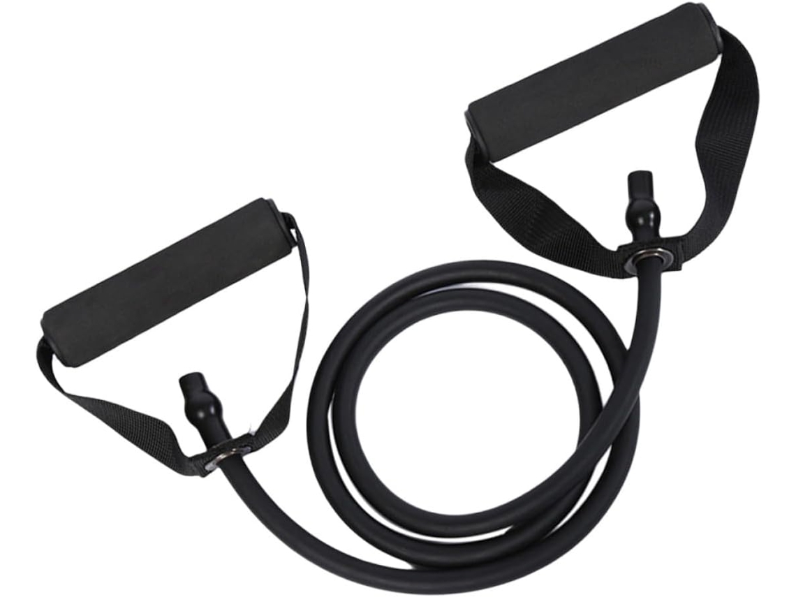 Faixa Elástica De Resistência Yarnow 13, 6kg 30lbs, Preta, Com Alças E Âncora Porta, Em Tpe, Para Exercícios