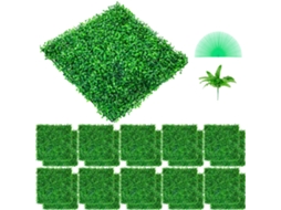 Grama Artificial Succebuy, Painel De Buxo Com Hera Artificial 25,4 X 25,4 Cm Verde