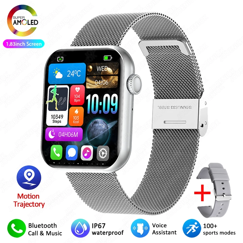 (pulseira De Malha Prateada) Smartwatch Com Monitoramento De Frequência Cardíaca Sensível Ao Toque E Mais De 100 Modos Esportivos