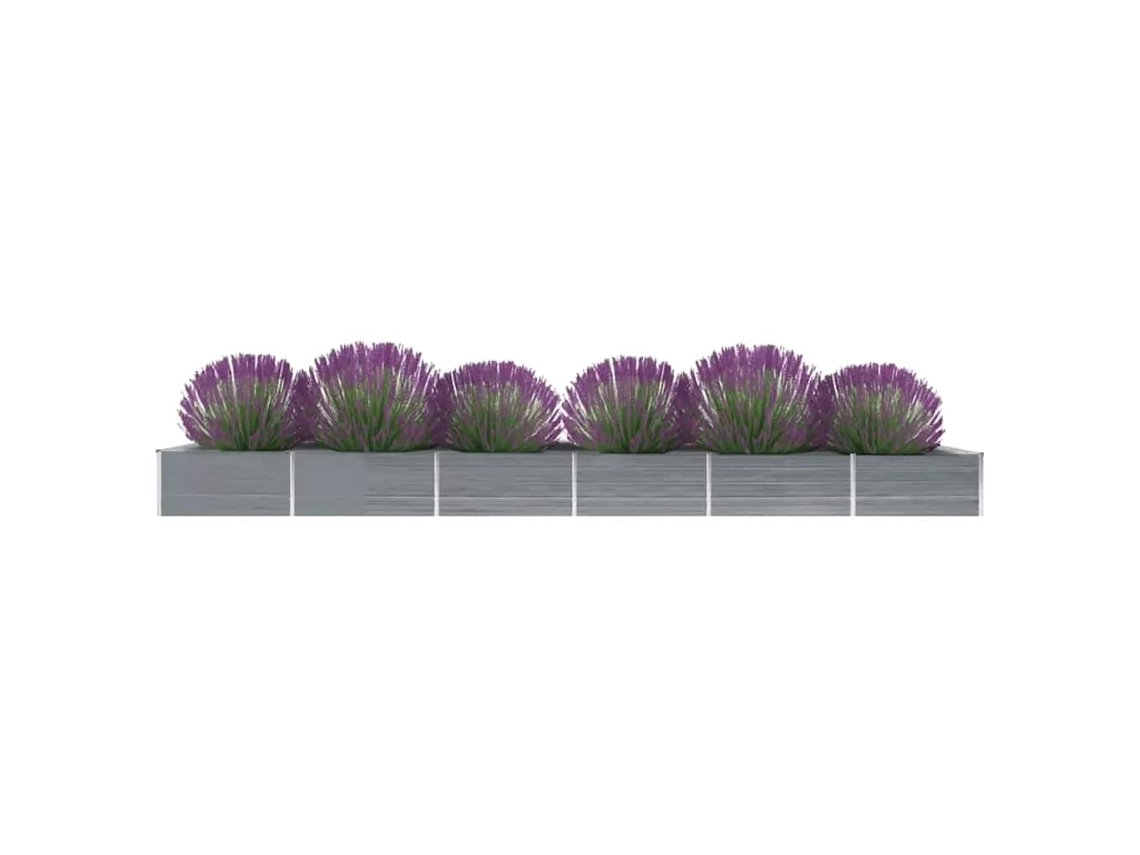 Canteiro de jardim HARLANV1 com dimensões 600x80x45 cm em aço galvanizado