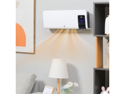 Aquecedor Elétrico de Cerâmica Ptc de Parede 1000 W / 2000 W Oscilação Temporizador com Controle Remoto Branco