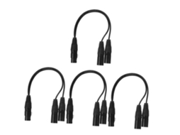 Conjunto de 4 Cabos Adaptadores Balanceados Xlr Fêmea para 2 Macho Microfone Elétrico AQUAFORGE