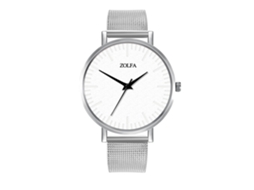 Relógio de Pulso Feminino de Quartzo com Pulseira de Malha Cor Unica Moda Casual Prata