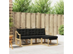 Vidaxl Conjunto De Sofás Para Exterior 4 Pcs Branco E Preto