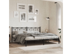 Vidaxl Estrutura De Cama Com Cabeceira 193x203 Cm Metal Preto