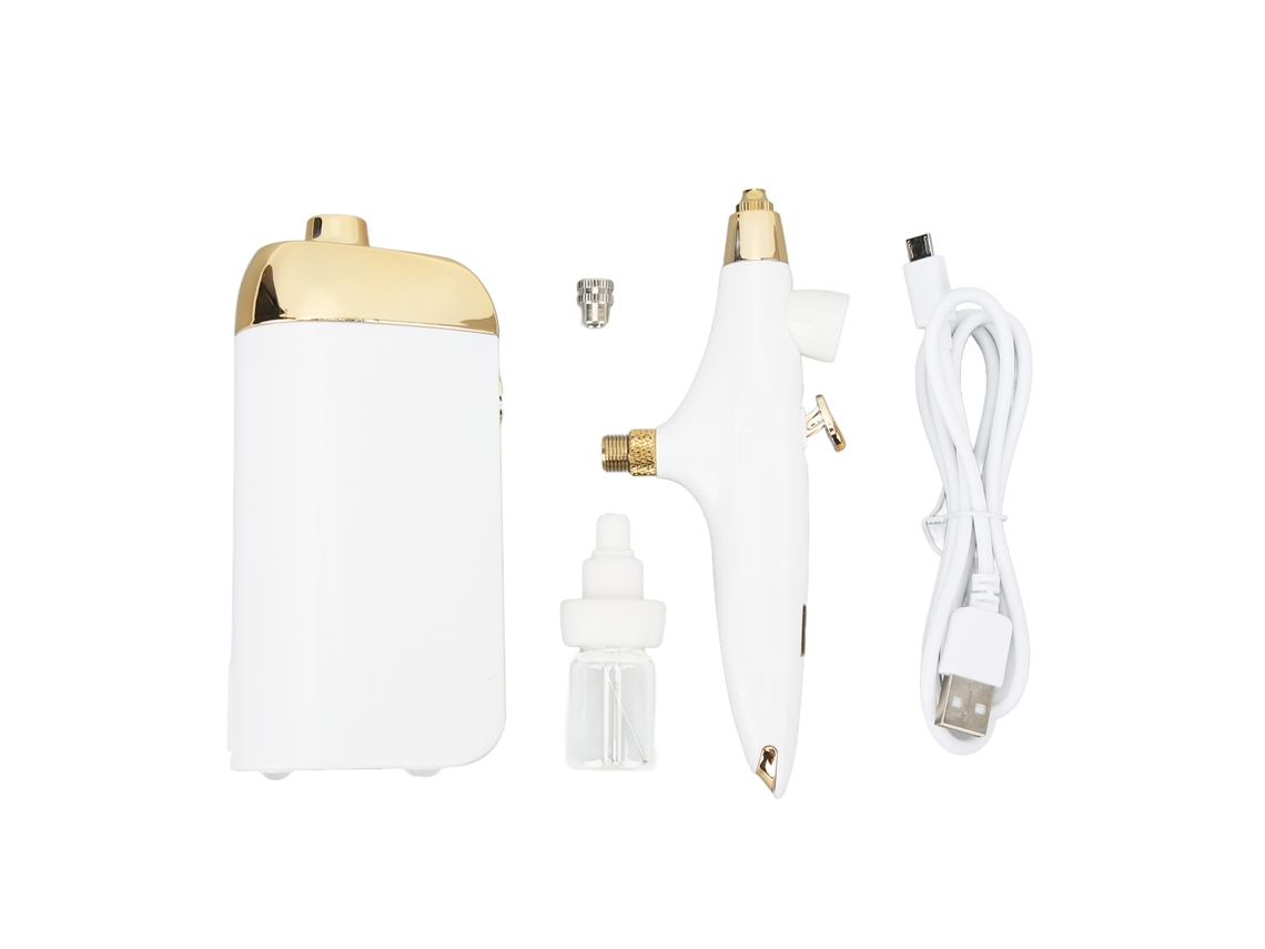 Aerógrafo portátil para maquiagem e cuidados faciais Oxigênio com nano nebulizador Presente para mulheres Cor Branca