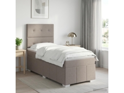 Vidaxl Cama Box Spring Com Colchão Cinzento-acastanhado 90 X 200 Cm