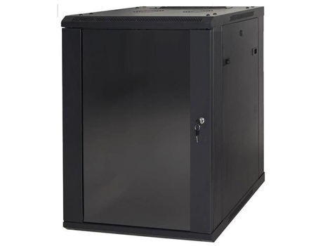 LINK 19 Gabinete Rack 12 Unidades Montado Na Parede 635 X 600 XD 450 Suporte De Vidro Metal Lavado Branco
