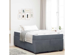 Vidaxl Estrutura Da Cama Com Colchão Cinza Escuro 120 X 200 Cm Tecido