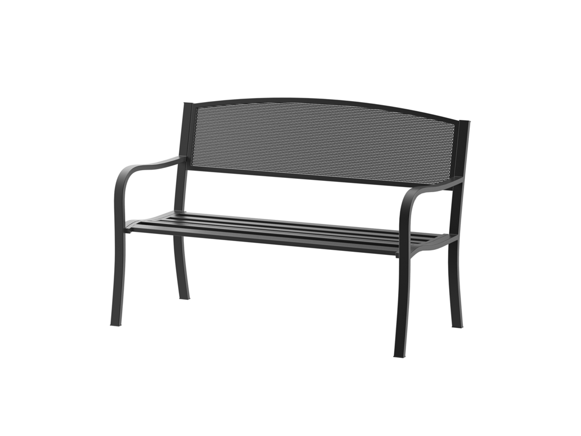 Banco Externo Jardim Max 240kg Metal 127×60×85cm Preto BTFORUS
