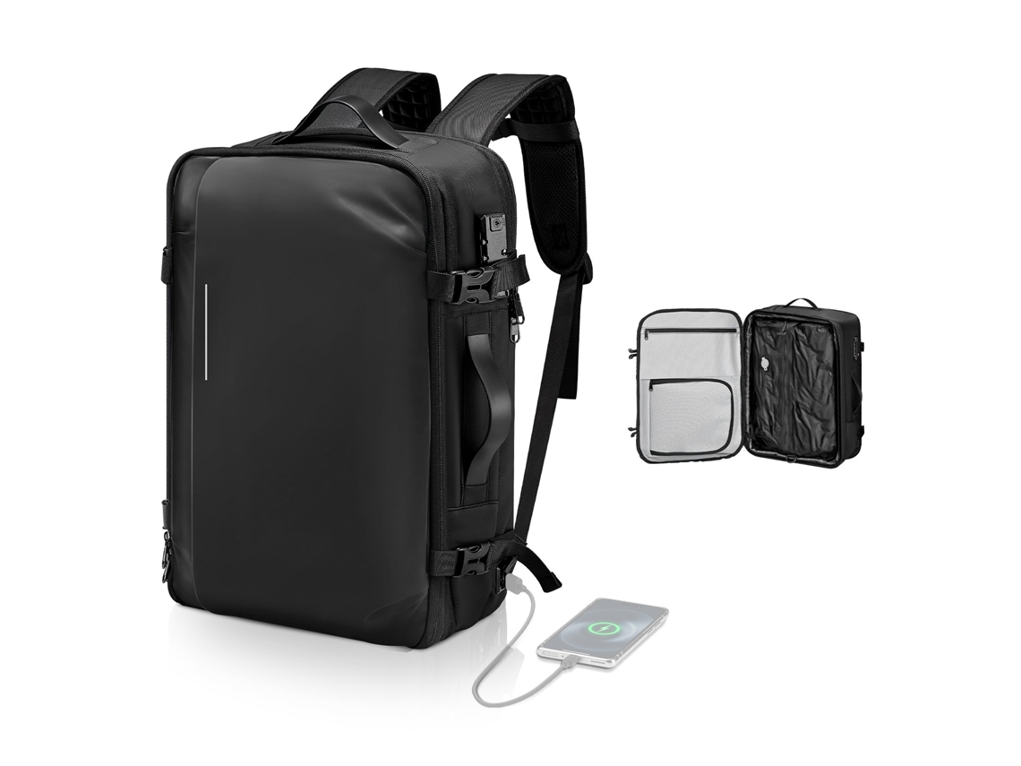 Mochila De Viagem Expansível Até 65 L, Resistente À Água, Preta Vevor