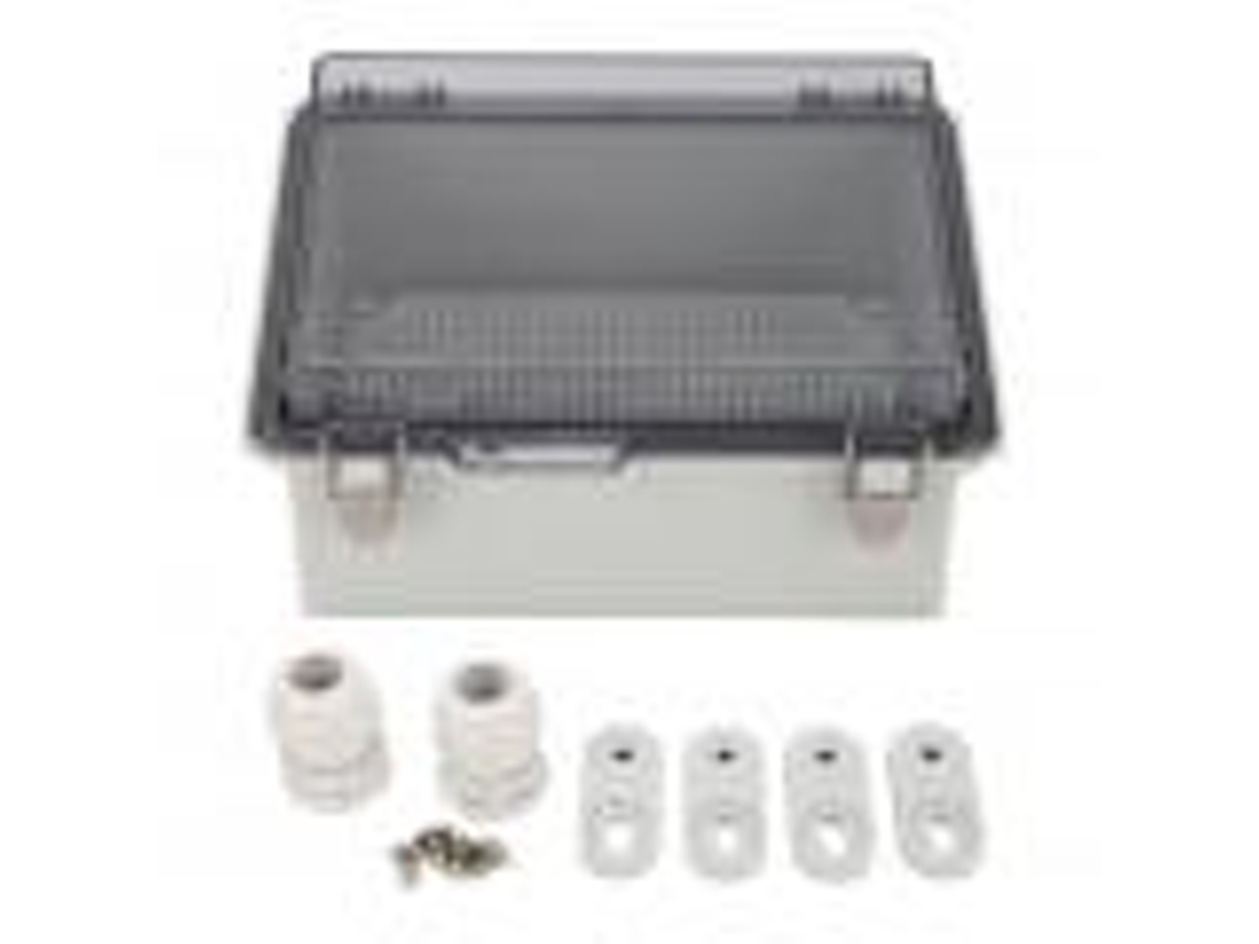 Waterproof Dustproof Abs Junction Box With Hinged Shell Clear Cover Grey