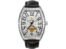 Lurelia Relógio Mecânico Masculino, Automático, Luminoso, Couro, Abs, Rosa Ouro, Dourado E Preto