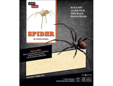 Livro IncrediBuilds Spider 3D Wood Model de Ruth Tepper Brown (Inglês)