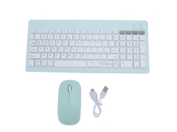 Conjunto De Teclado E Mouse Sem Fio Bluetooth Verde